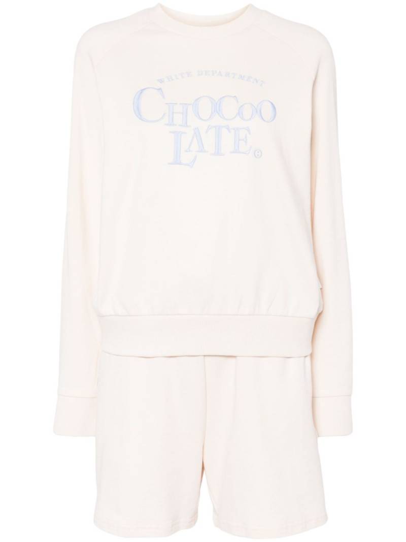 CHOCOOLATE logo-embroidered tracksuit set - Neutrals von CHOCOOLATE