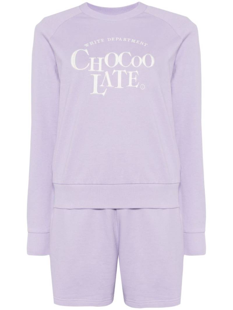 CHOCOOLATE logo-embroidered tracksuit set - Purple von CHOCOOLATE