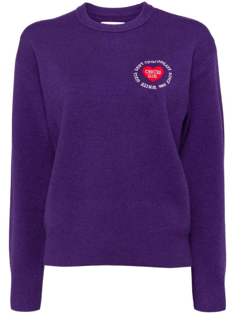 CHOCOOLATE logo-intarsia-knitted jumper - Purple von CHOCOOLATE