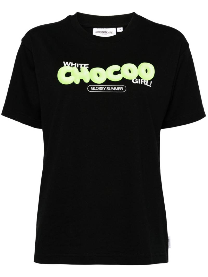 CHOCOOLATE logo lettering cotton T-shirt - Black von CHOCOOLATE