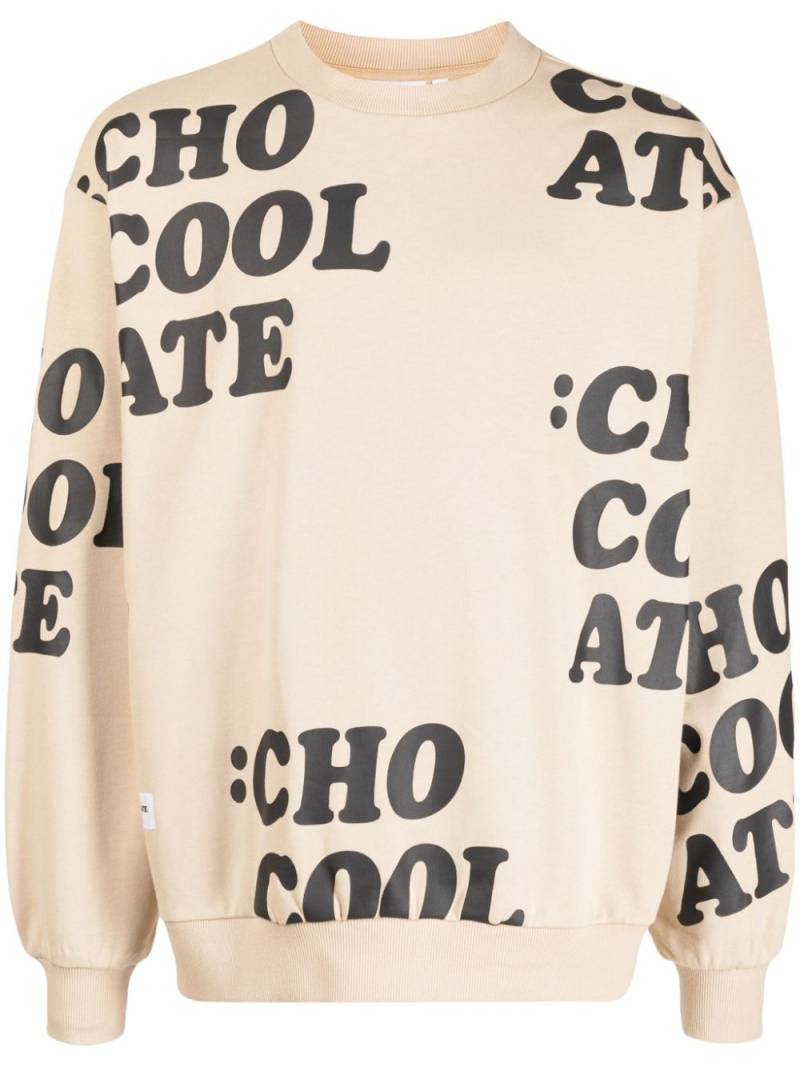 CHOCOOLATE logo-motif cotton sweatshirt - Neutrals von CHOCOOLATE