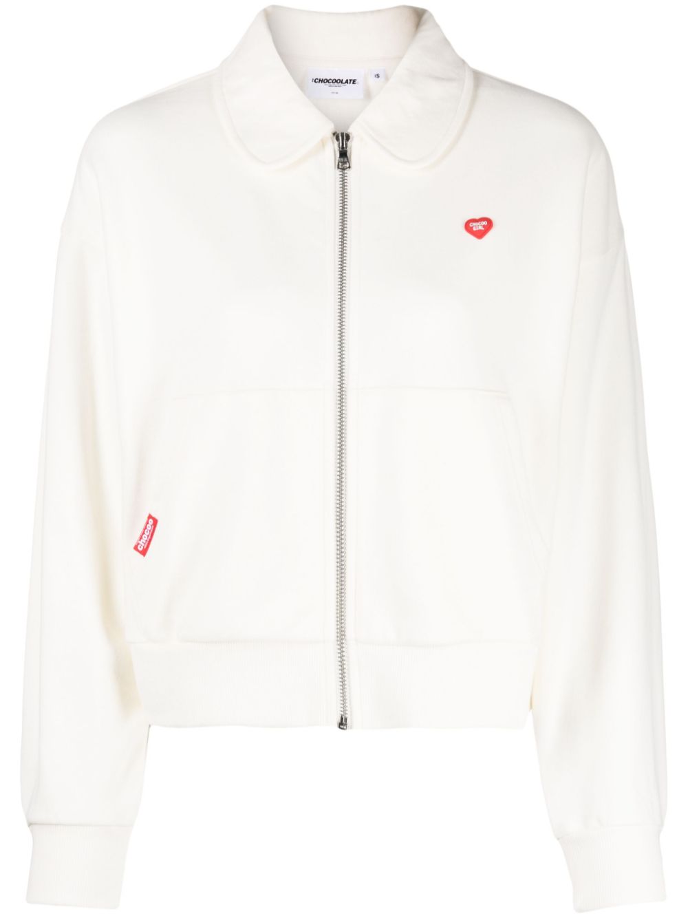 CHOCOOLATE logo-patch cotton bomber jacket - White von CHOCOOLATE