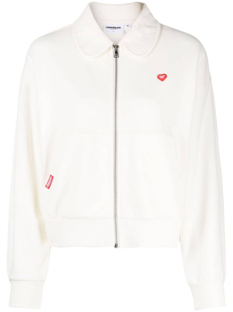 CHOCOOLATE logo-patch cotton bomber jacket - White von CHOCOOLATE