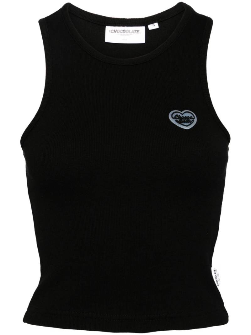 CHOCOOLATE logo patch cotton tank top - Black von CHOCOOLATE