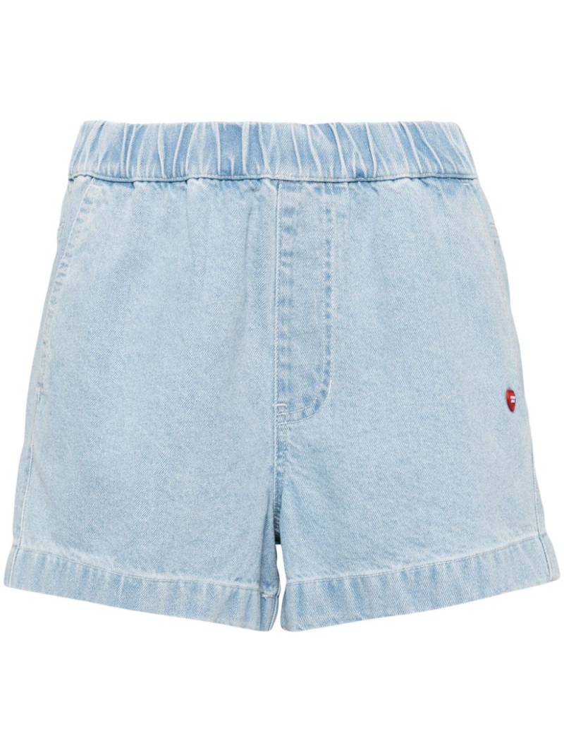 CHOCOOLATE logo patch high-rise shorts - Blue von CHOCOOLATE