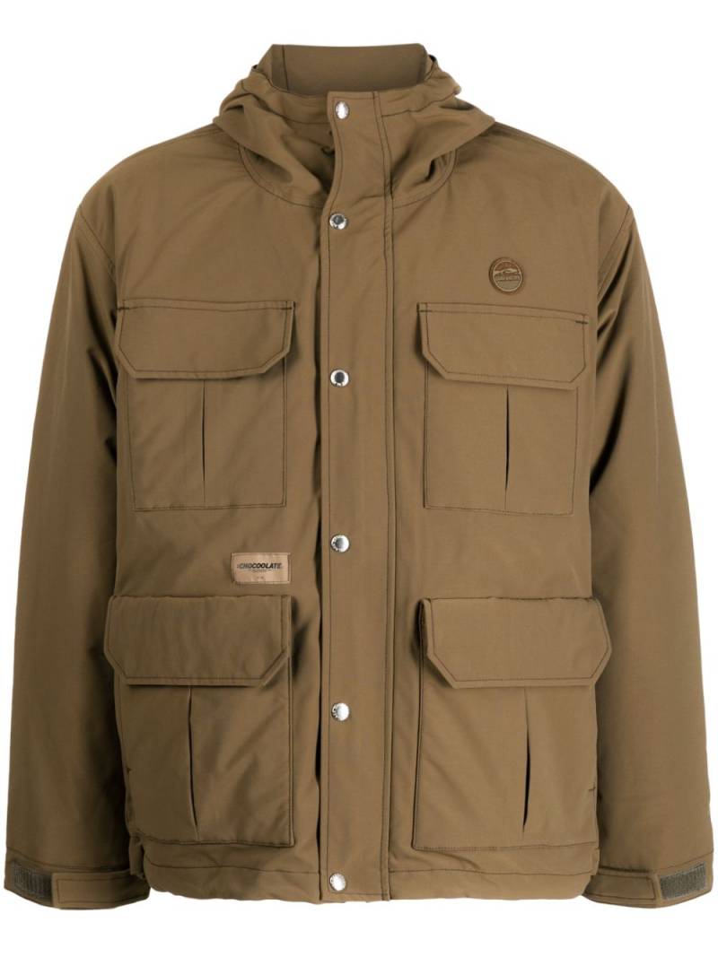 CHOCOOLATE logo-patch hooded jacket - Brown von CHOCOOLATE