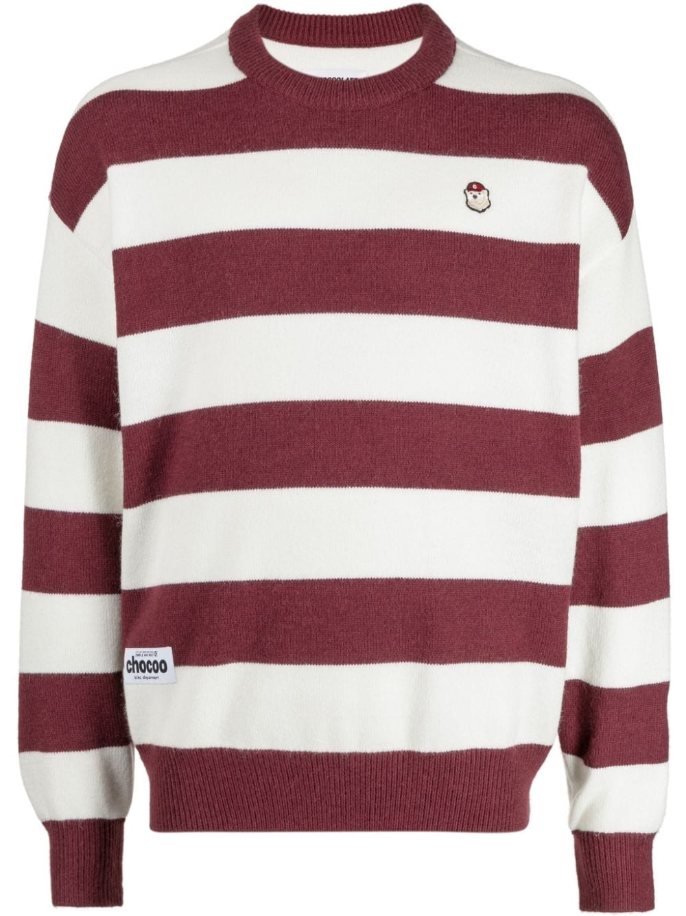 CHOCOOLATE logo-patch stripe-pattern jumper - Red von CHOCOOLATE