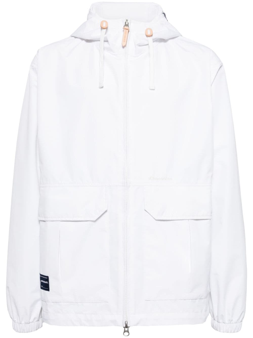 CHOCOOLATE logo-patch zip-up hooded jacket - White von CHOCOOLATE