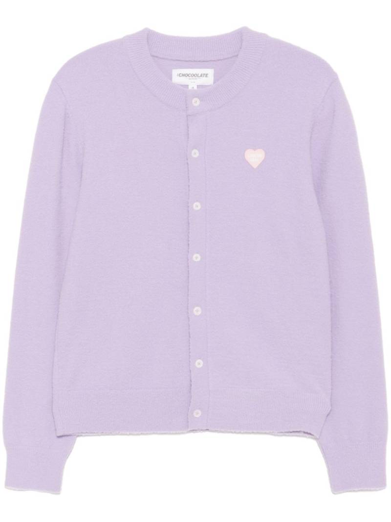 CHOCOOLATE logo patched cardigan - Purple von CHOCOOLATE