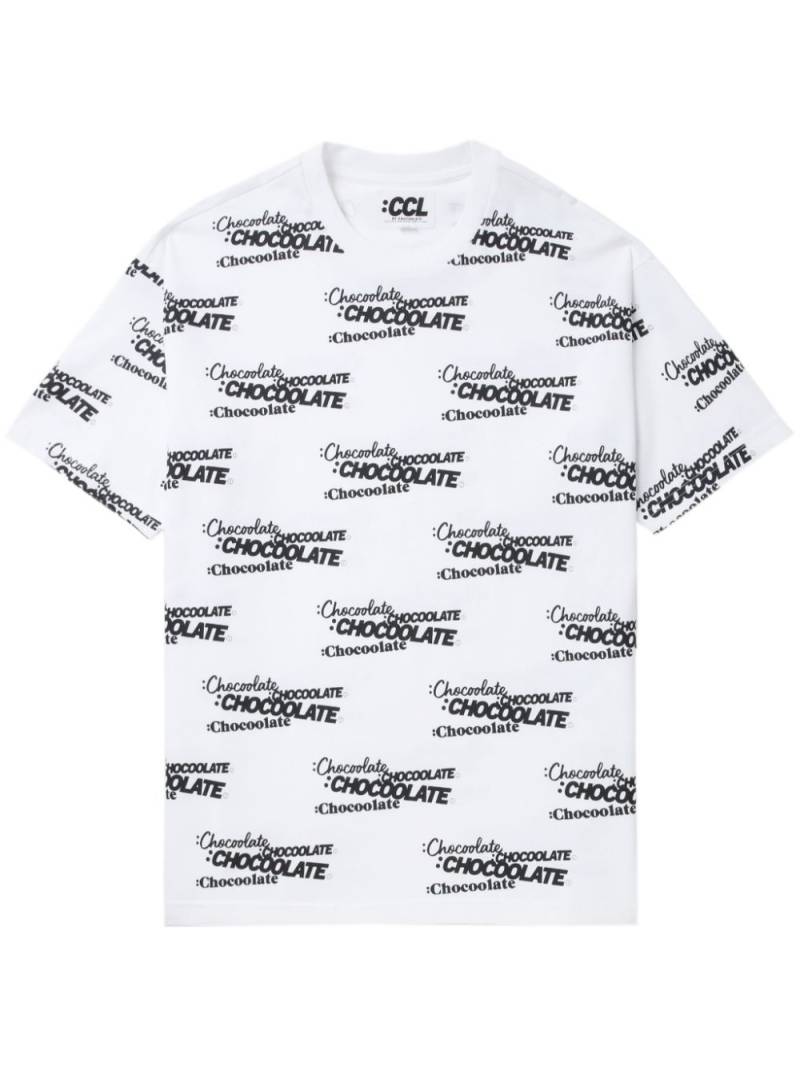 CHOCOOLATE logo-print cotton T-shirt - White von CHOCOOLATE