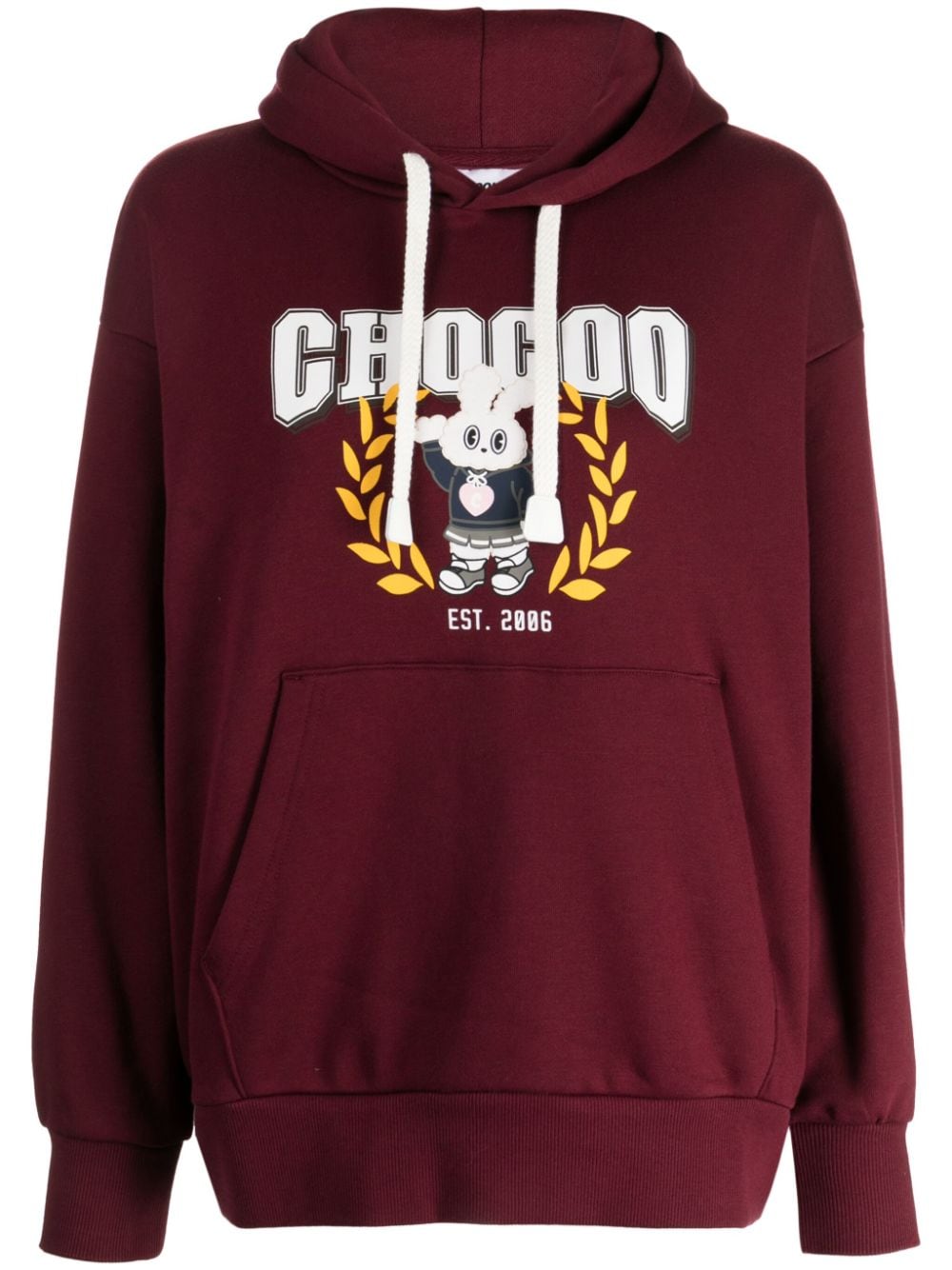 CHOCOOLATE logo-print cotton blend hoodie - Red von CHOCOOLATE