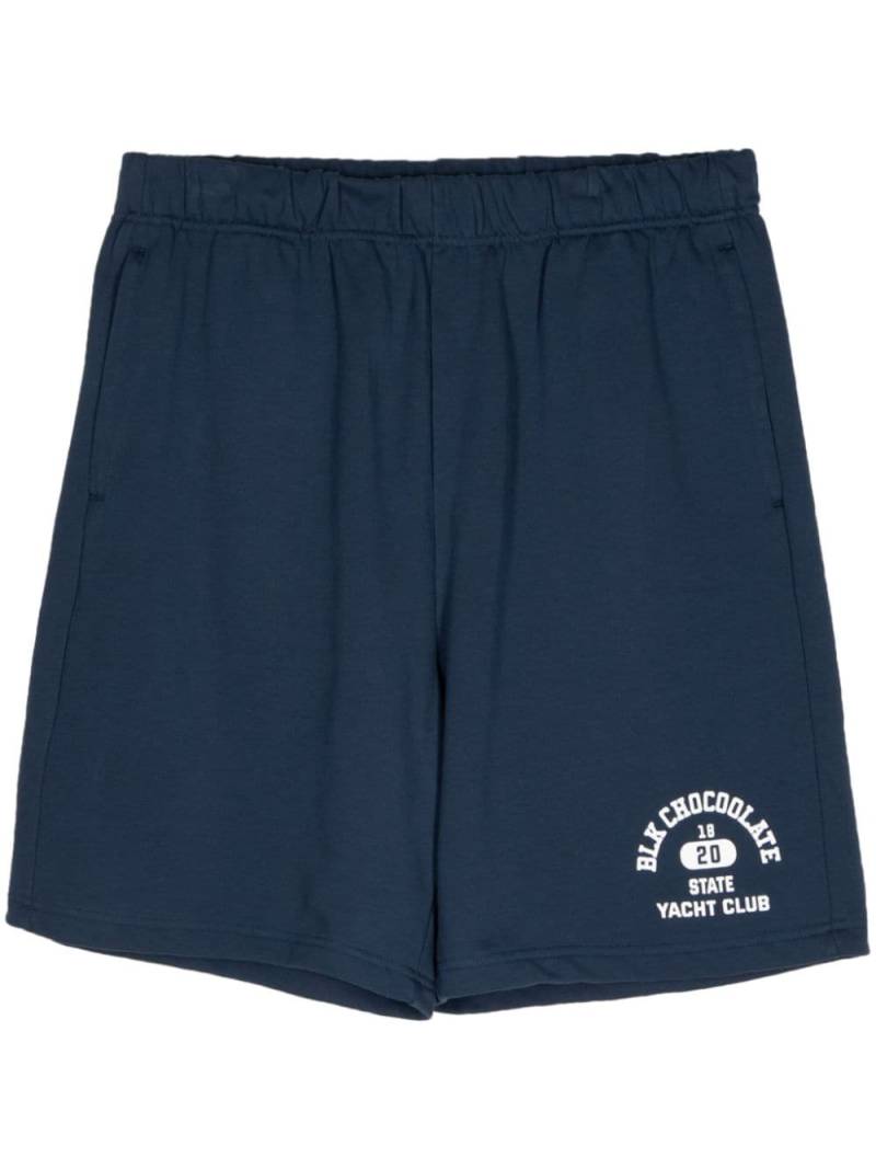 CHOCOOLATE logo-print cotton shorts - Blue von CHOCOOLATE