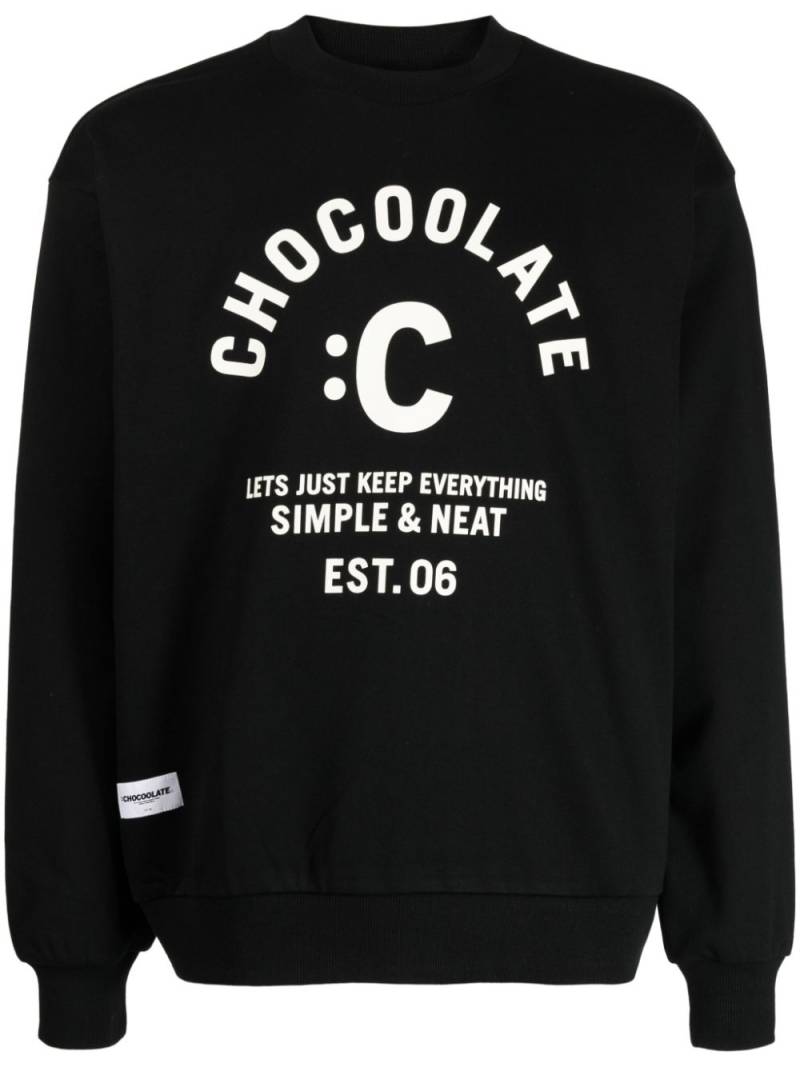 CHOCOOLATE logo-print cotton sweatshirt - Black von CHOCOOLATE