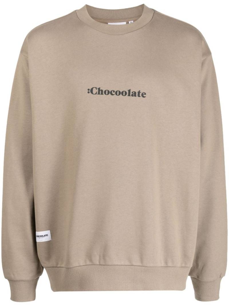 CHOCOOLATE logo-print cotton sweatshirt - Brown von CHOCOOLATE