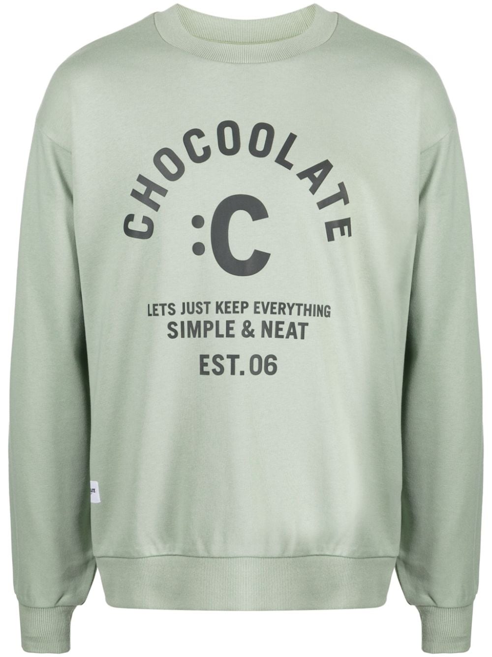 CHOCOOLATE logo-print cotton sweatshirt - Green von CHOCOOLATE