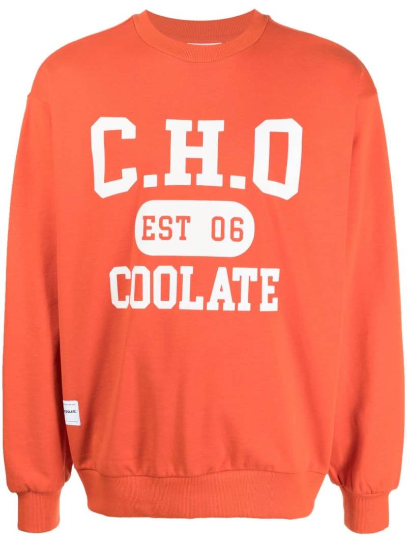 CHOCOOLATE logo-print cotton sweatshirt - Orange von CHOCOOLATE