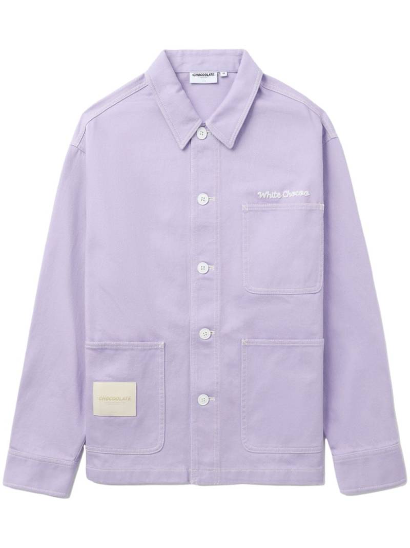 CHOCOOLATE logo-print denim jacket - Purple von CHOCOOLATE