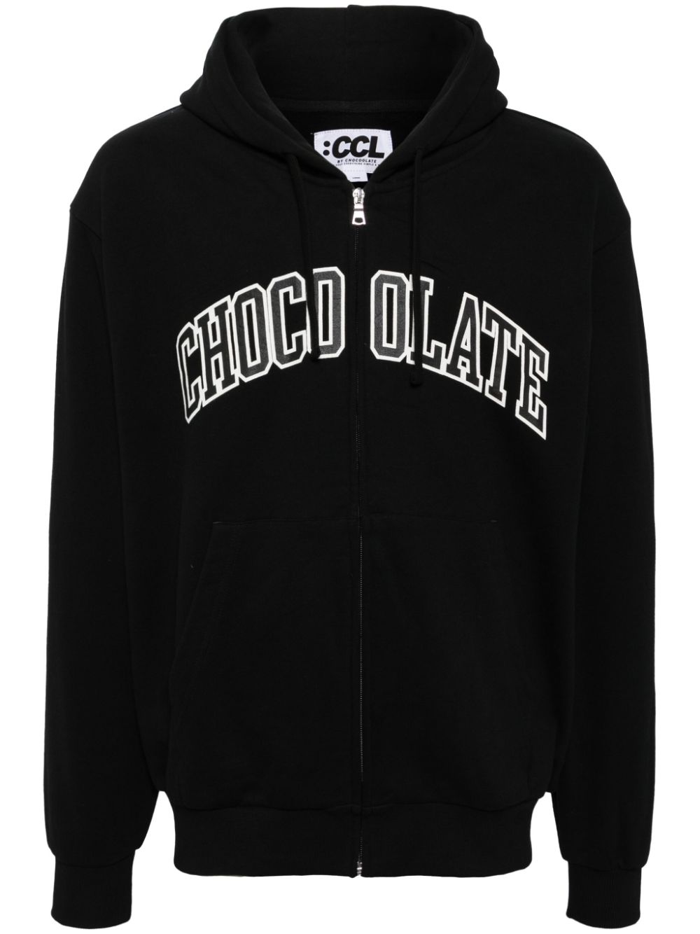 CHOCOOLATE logo-printed hooded jacket - Black von CHOCOOLATE