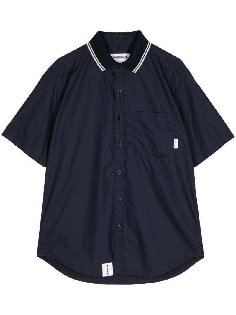 CHOCOOLATE logo-tag cotton shirt - Blue von CHOCOOLATE