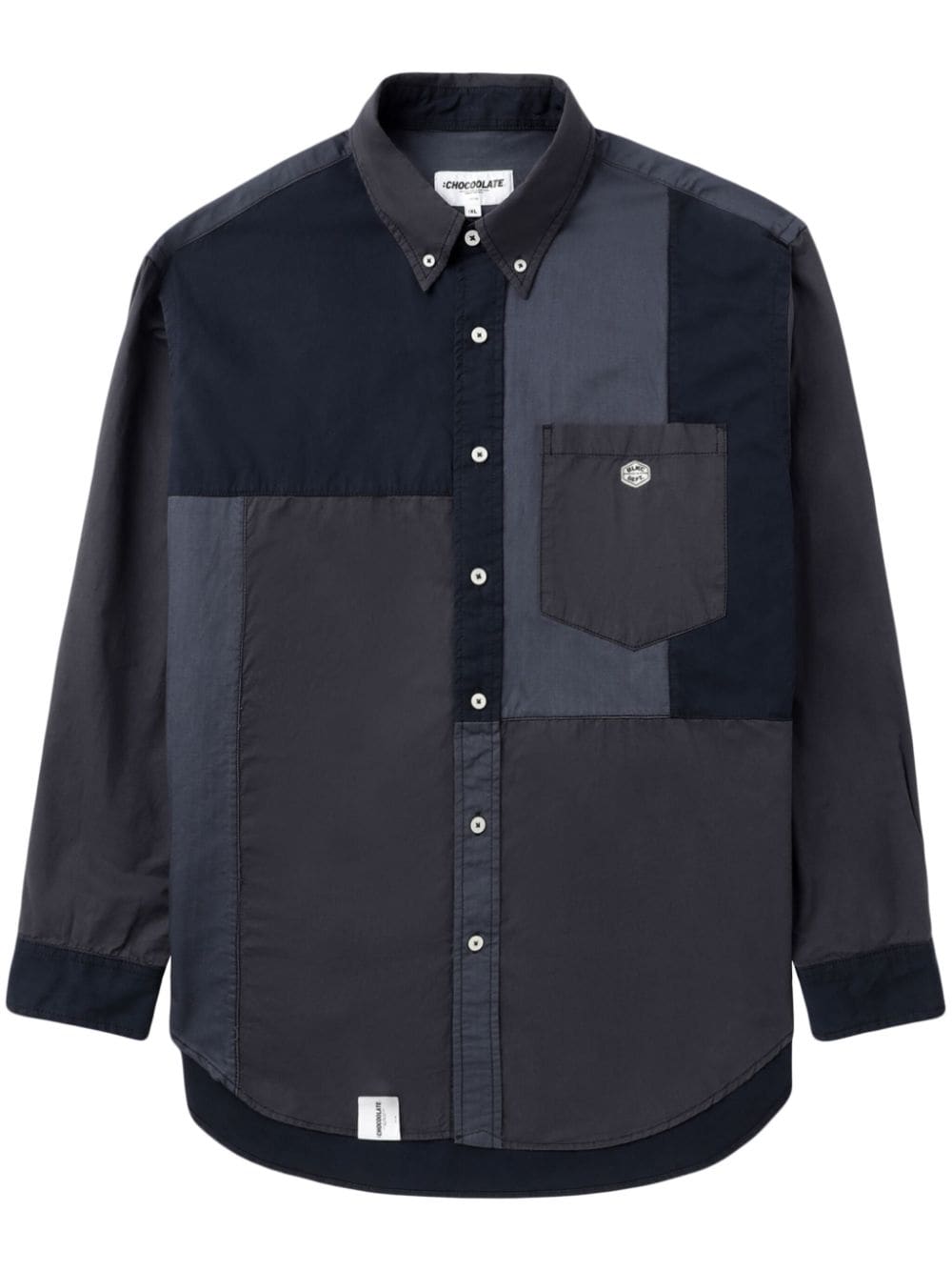 CHOCOOLATE panelled cotton shirt - Blue von CHOCOOLATE