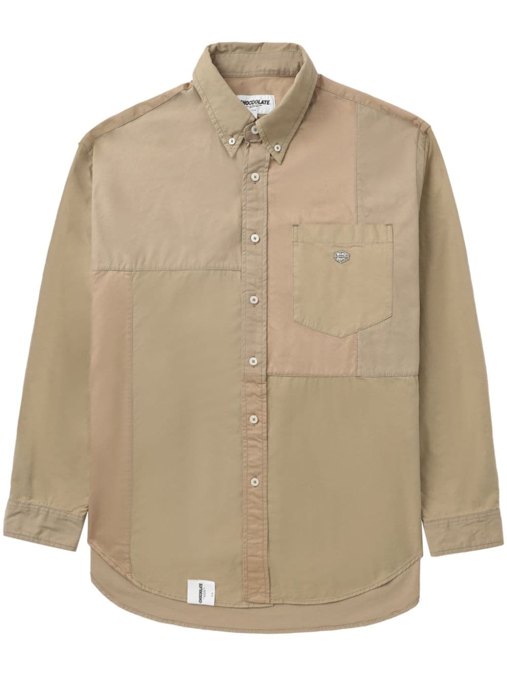 CHOCOOLATE panelled cotton shirt - Neutrals von CHOCOOLATE