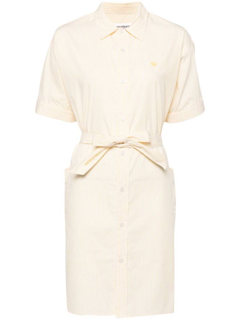 CHOCOOLATE pinstripe poplin shirt dress - White von CHOCOOLATE