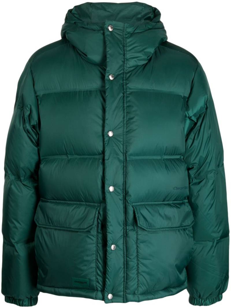 CHOCOOLATE quilted hooded down jacket - Green von CHOCOOLATE