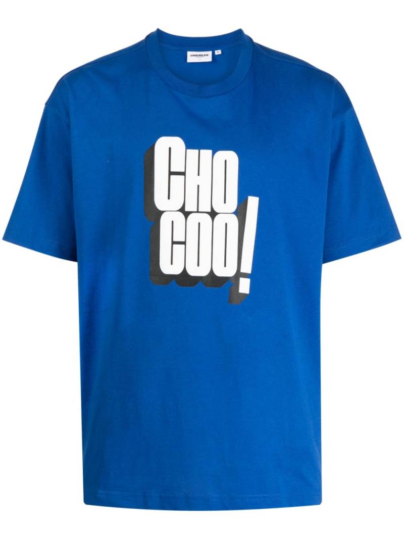 CHOCOOLATE slogan-print cotton T-shirt - Blue von CHOCOOLATE