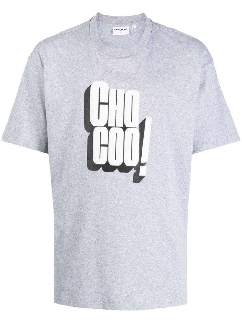 CHOCOOLATE slogan-print cotton T-shirt - Grey von CHOCOOLATE