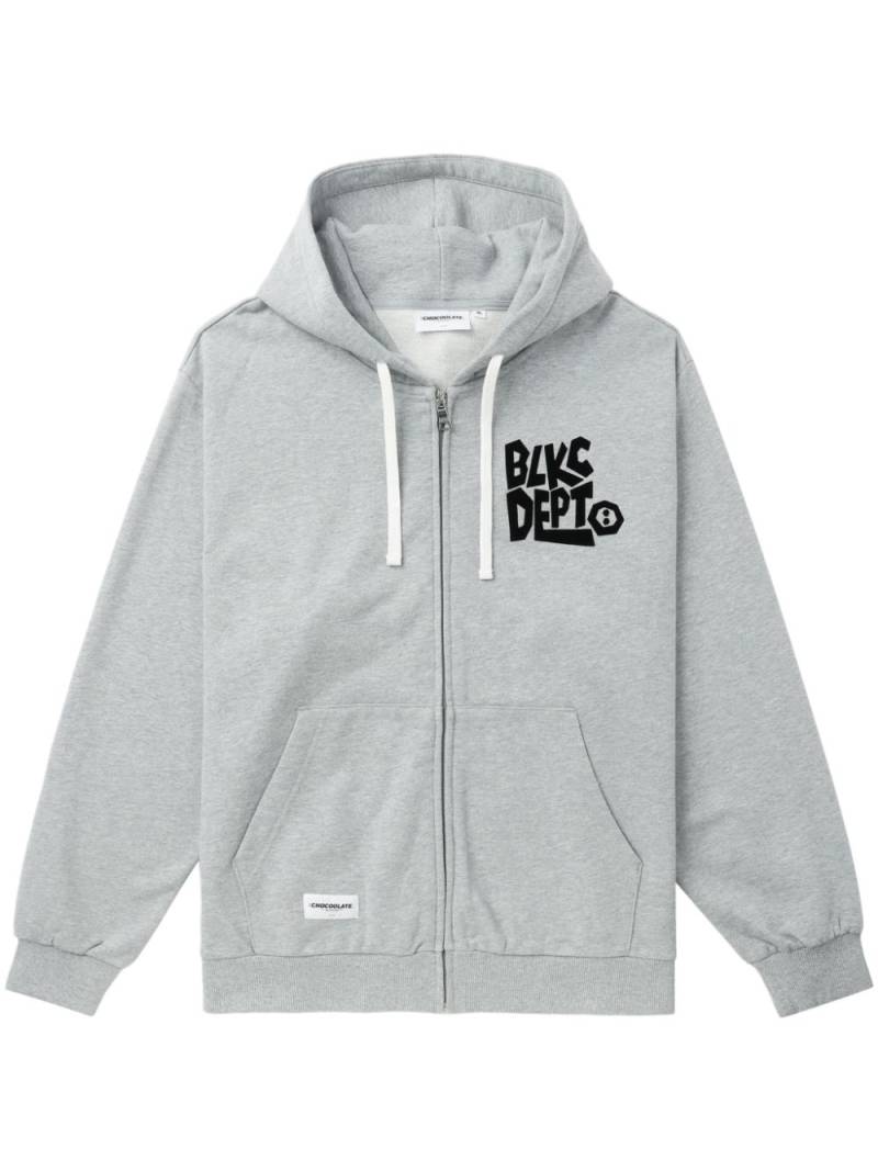 CHOCOOLATE slogan-print cotton hoodie - Grey von CHOCOOLATE