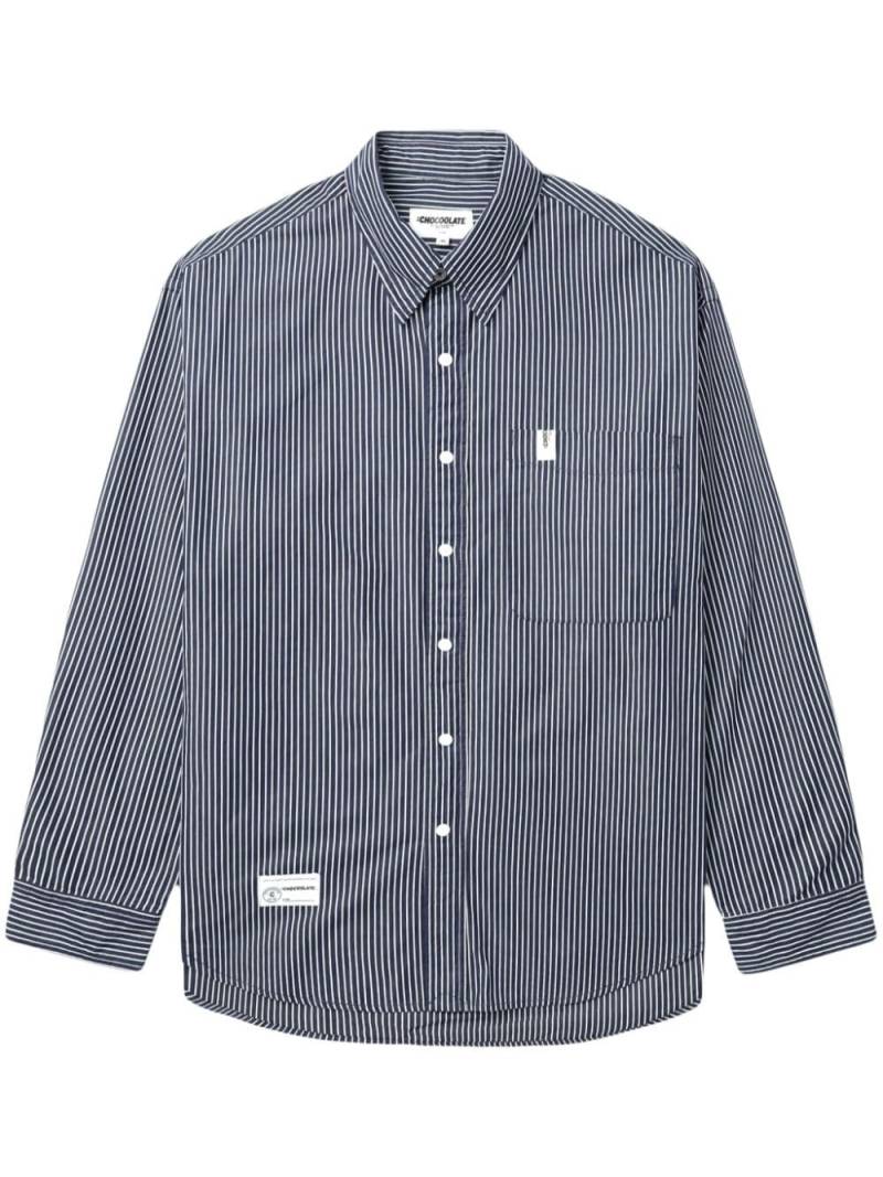 CHOCOOLATE striped cotton shirt - Blue von CHOCOOLATE