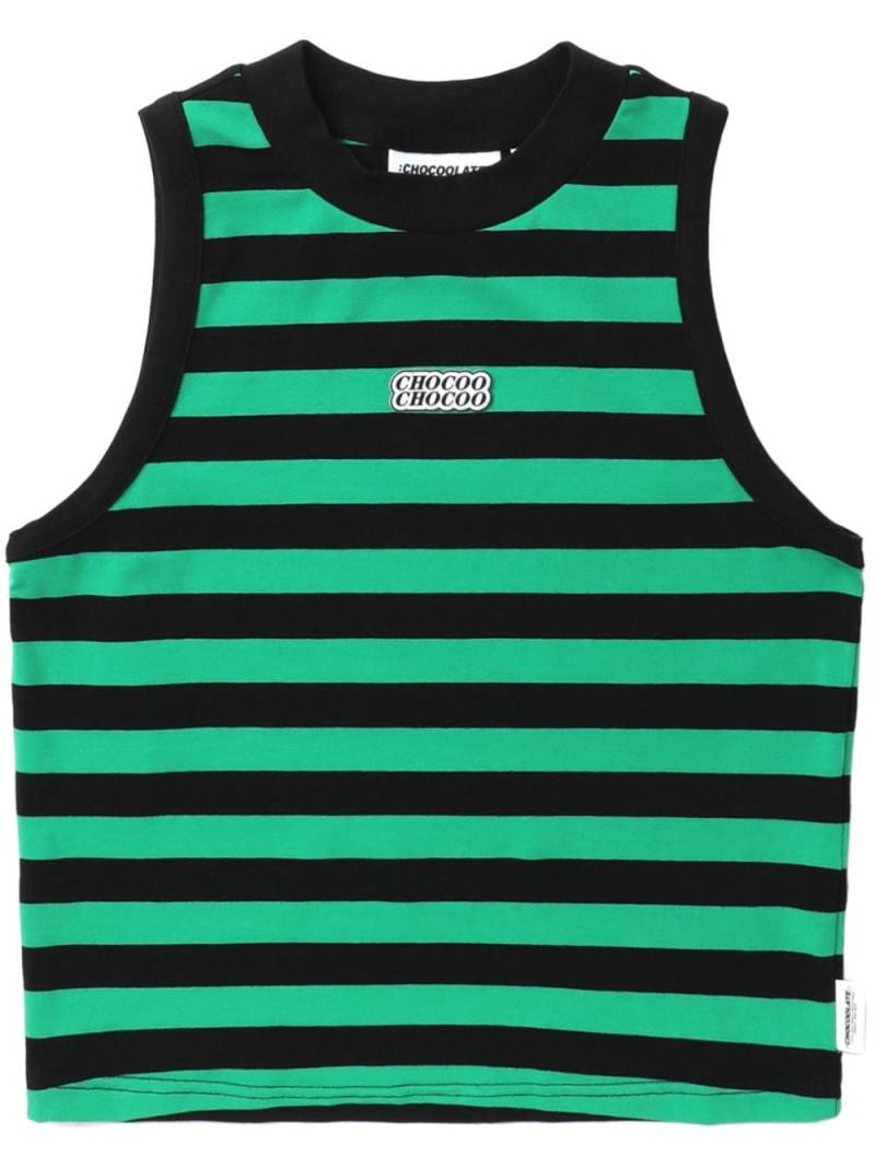 CHOCOOLATE striped logo-print vest - Green von CHOCOOLATE