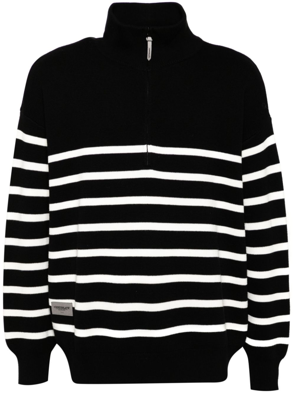 CHOCOOLATE striped zip-up jumper - Black von CHOCOOLATE