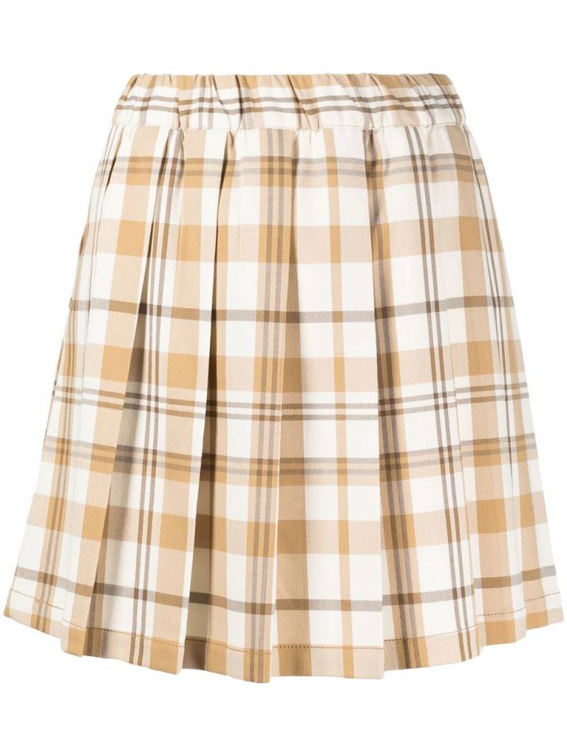 CHOCOOLATE tartan-print flared mini skirt - Brown von CHOCOOLATE