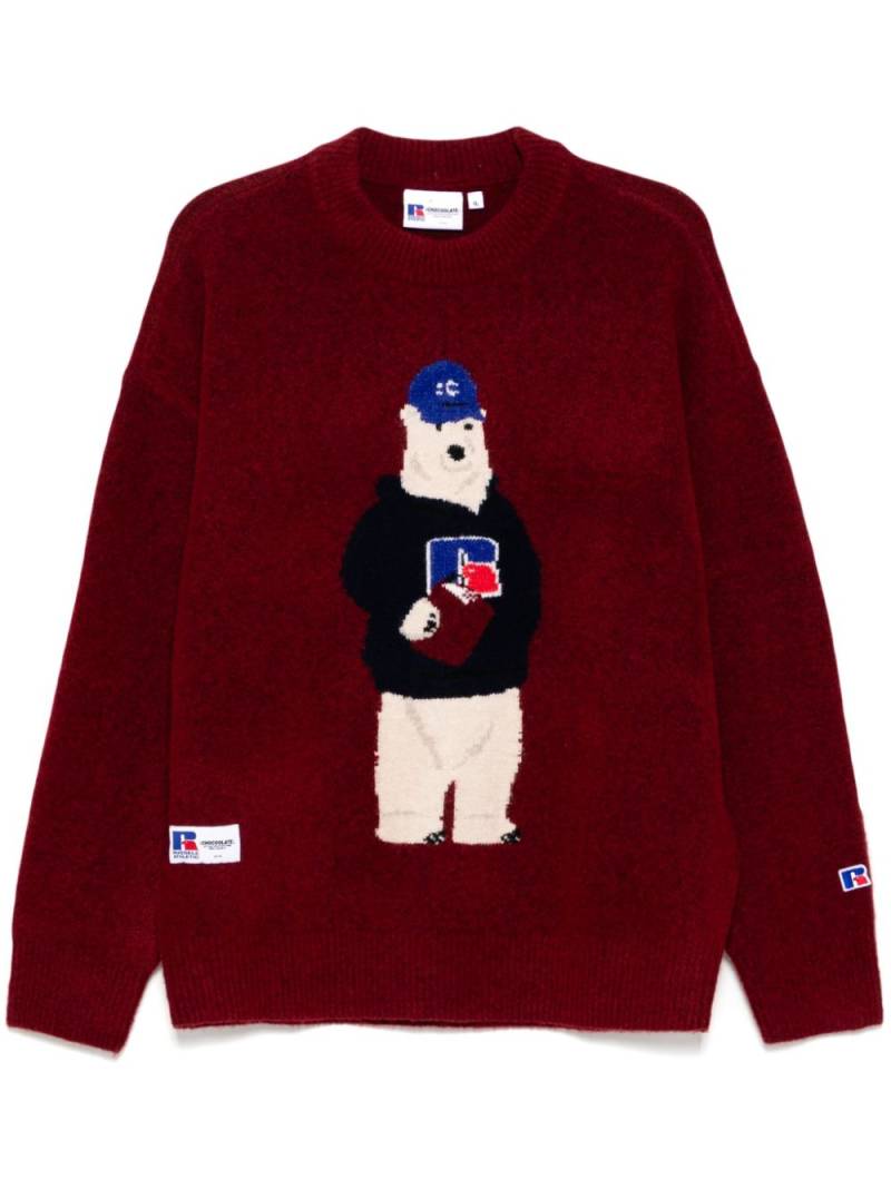 CHOCOOLATE teddy-bear jumper - Red von CHOCOOLATE