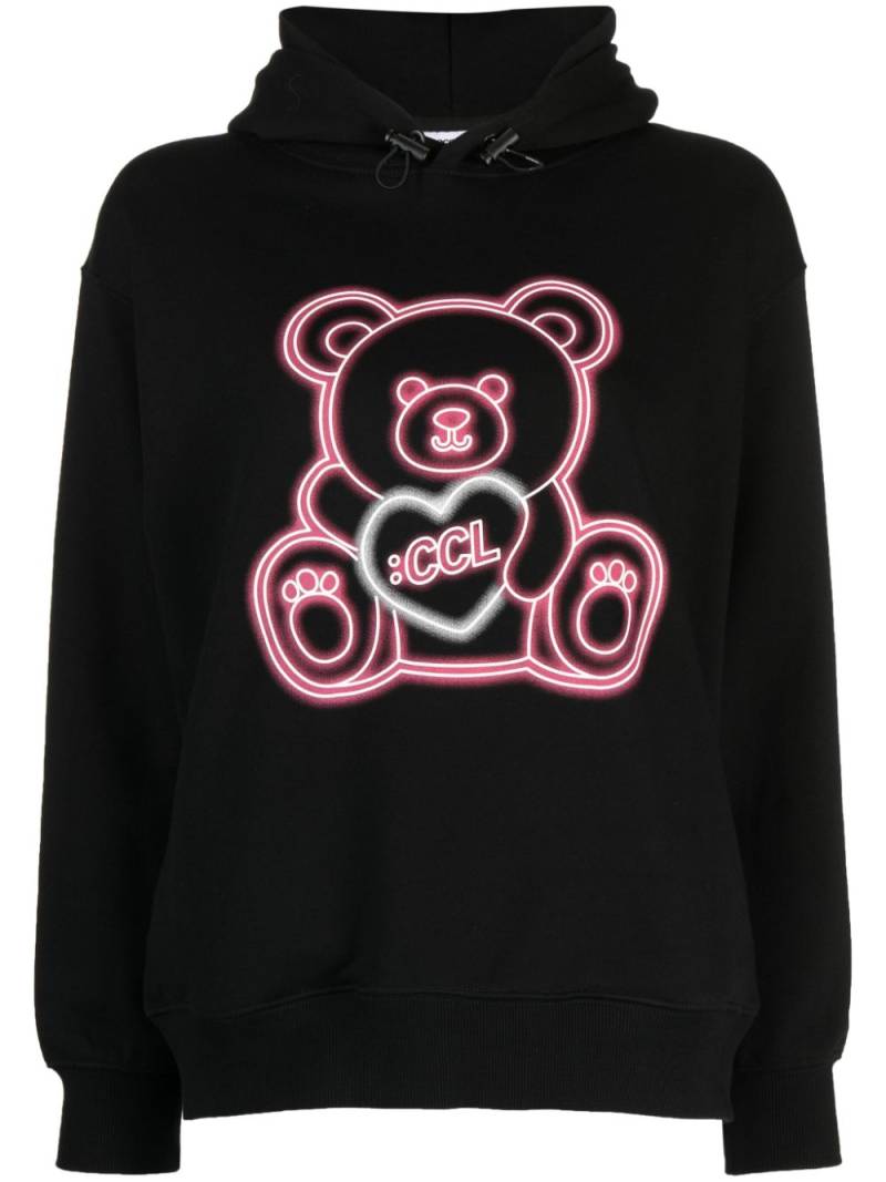 CHOCOOLATE teddy bear-print cotton hoodie - Black von CHOCOOLATE