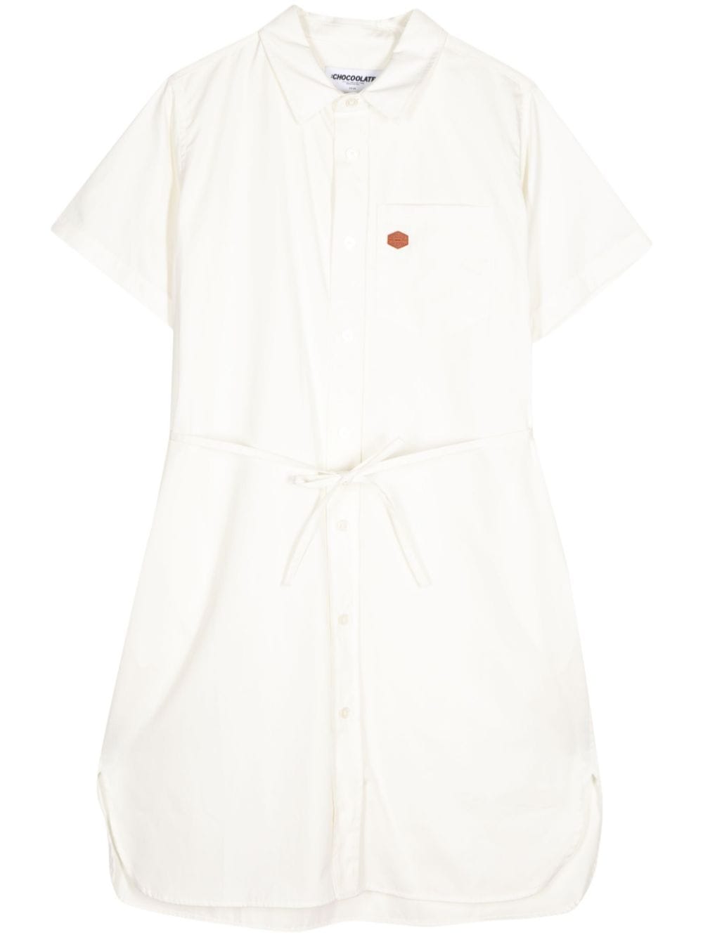 CHOCOOLATE tied-waist cotton shirtdress - White von CHOCOOLATE