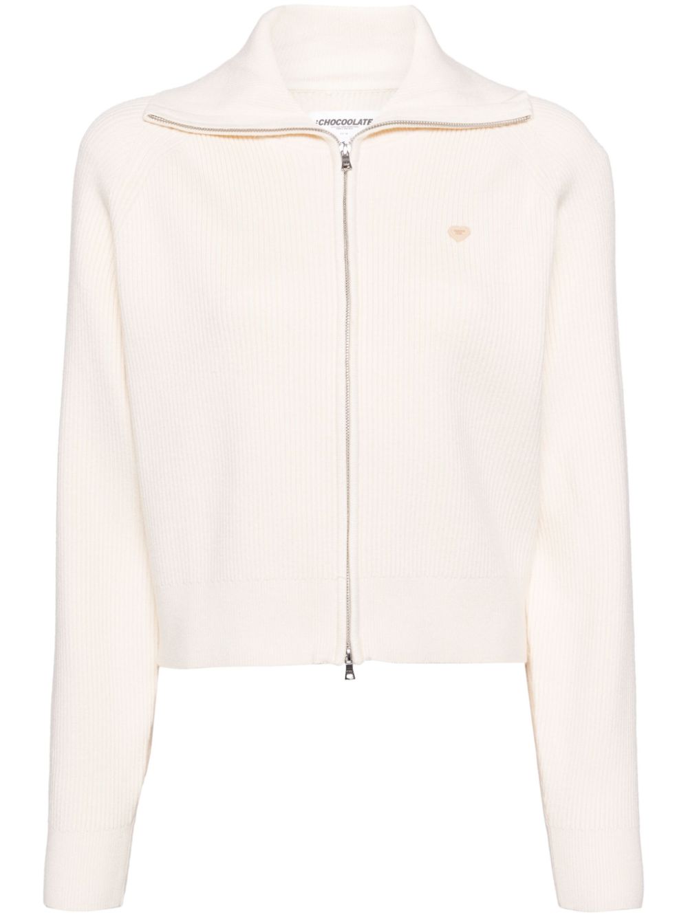 CHOCOOLATE zip-up cardigan - White von CHOCOOLATE