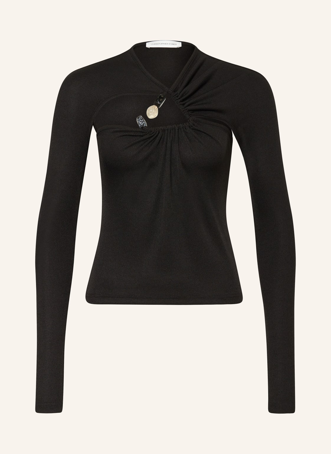 Christopher Esber Longsleeve Mit Cut-Outs Und Schmucksteinen schwarz von CHRISTOPHER ESBER