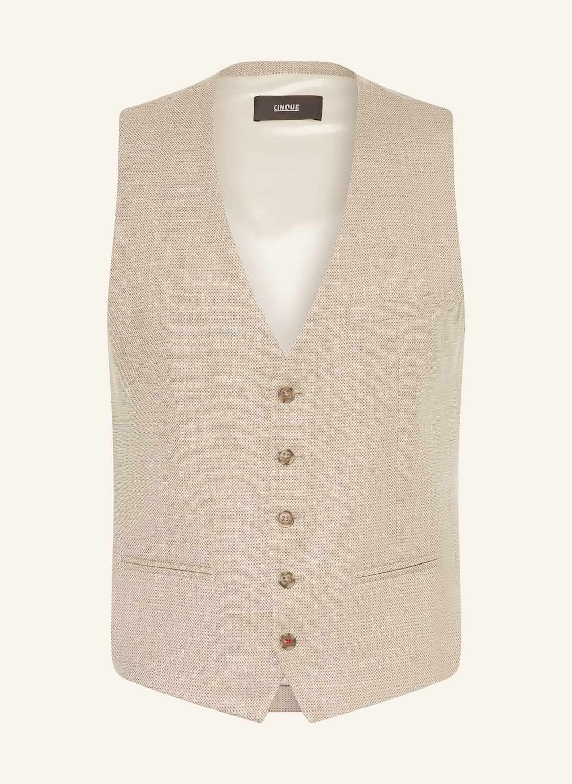 Cinque Anzugweste Civitra Extra Slim Fit beige Cinque Anzugweste Civitra Extra Slim Fit beige von CINQUE
