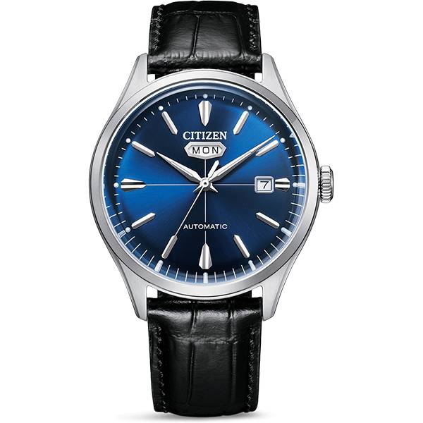 CITIZEN Retro Automatik Uhr C7 Day Date, Stahl blau von CITIZEN