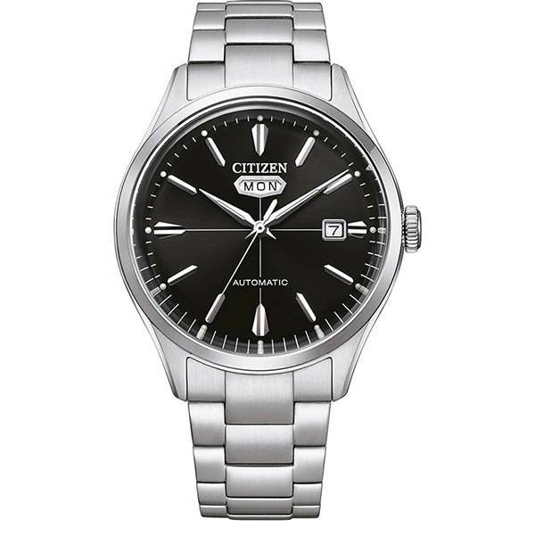 CITIZEN Retro Automatik Uhr C7 Day Date, Stahl schwarz von CITIZEN