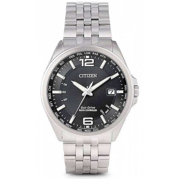 CITIZEN Global Weltzeit Eco Drive Solar Funkuhr, Stahl schwarz von CITIZEN