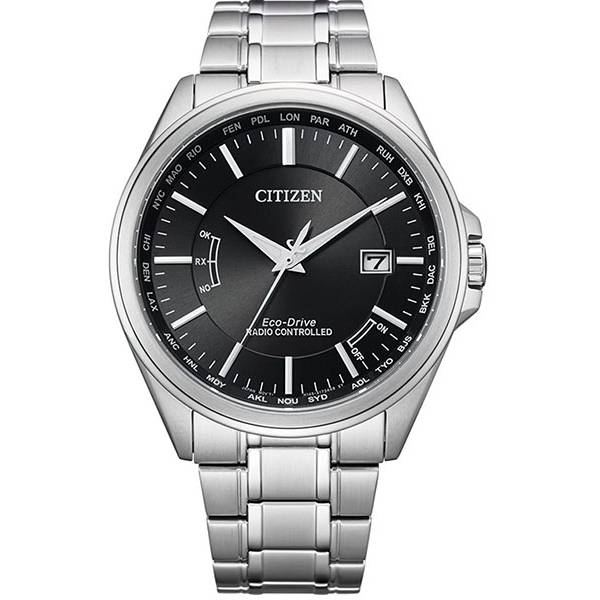 CITIZEN Global Weltzeit Eco Drive Solar Funkuhr, Stahl schwarz von CITIZEN