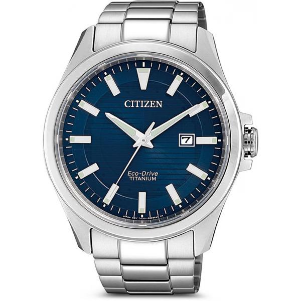 CITIZEN Herrenuhr, Eco-Drive Solar, Super Titanium, blau von CITIZEN