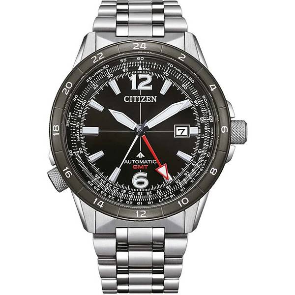 CITIZEN Promaster Pilot Automatik, GMT Fliegeruhr Edelstahl von CITIZEN