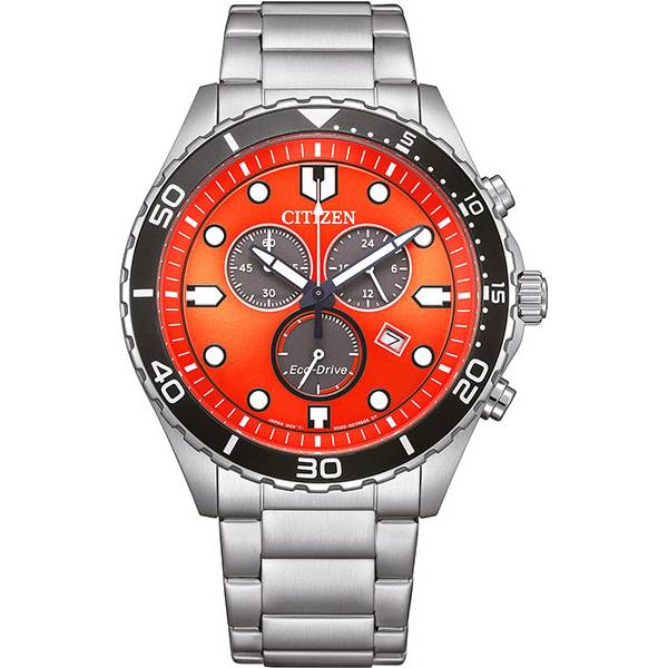 CITIZEN Sport Eco-Drive, Solar Chronograph, Stahl orange von CITIZEN