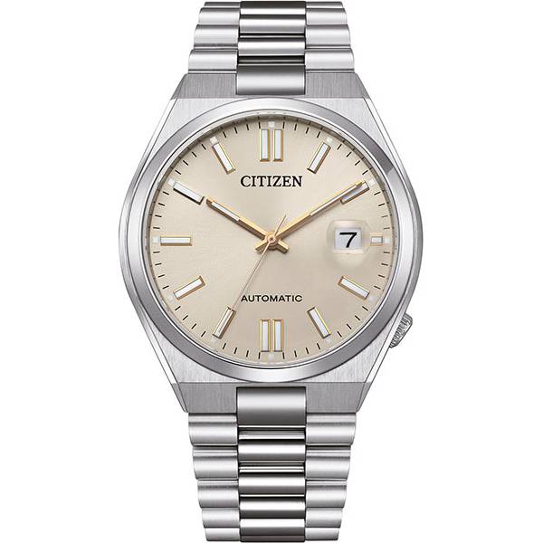 CITIZEN Tsuyosa, Retro Automatik Uhr, Stahl champagne von CITIZEN