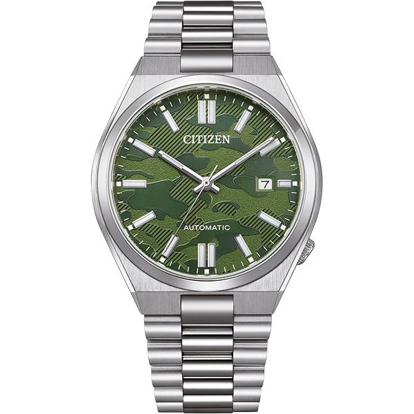 CITIZEN Tsuyosa, Retro Automatik Uhr, Stahl grün Camoflage von CITIZEN