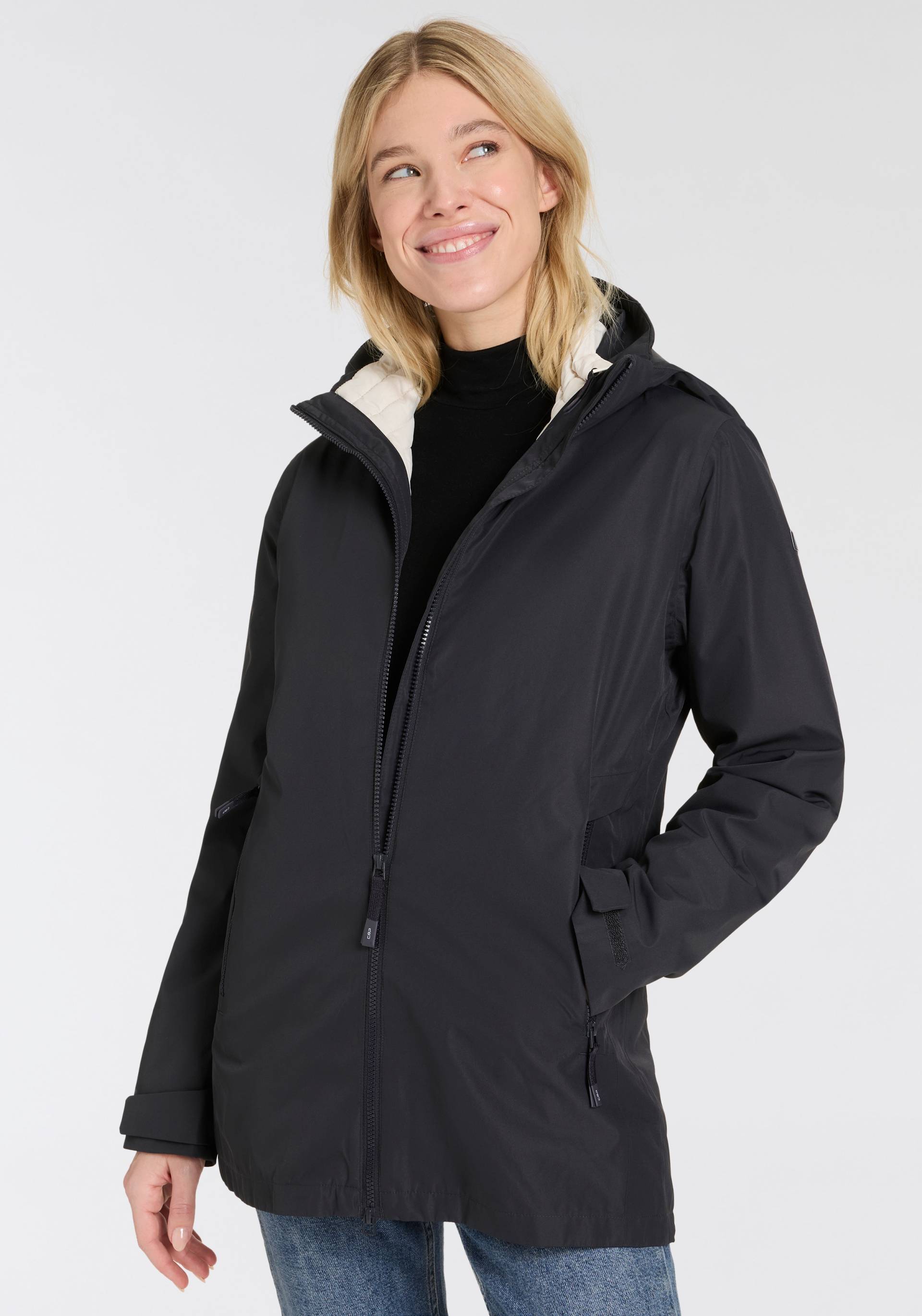 CMP 3-in-1-Funktionsjacke »WOMAN LONG JACKET ZIP HOOD DETACHABLE«, mit Kapuze CMP 3-in-1-Funktionsjacke »WOMAN LONG JACKET ZIP HOOD DETACHABLE«, mit Kapuze von CMP